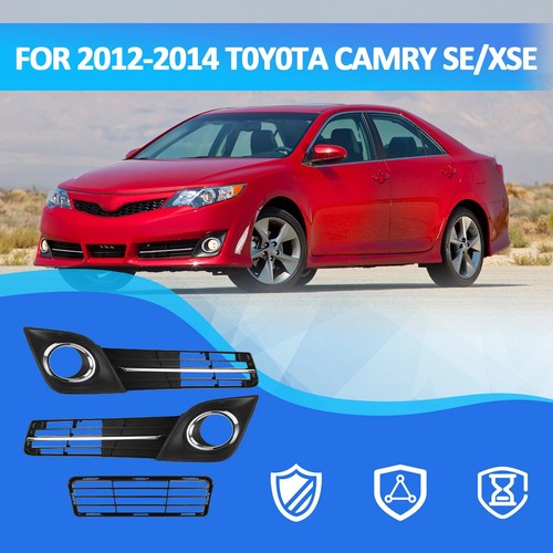 For 2012-2014 Toyota Camry SE Upper & Lower Grille + Halogen Fog lights 6PCS