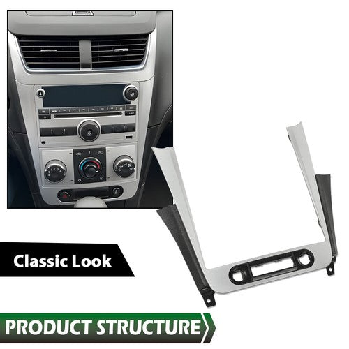 Solid Spare Fit For 2008-2012 Chevy Malibu Dash Radio Bezel Dash Vents Trim Black Silver