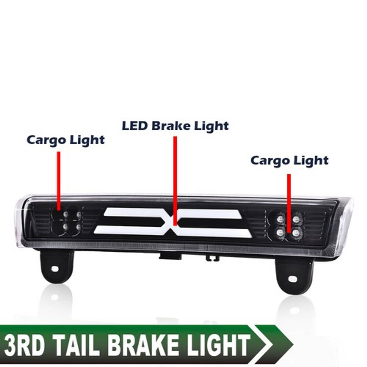Solid Spare Fit For 2000-2006 Suburban Tahoe Yukon Black LED Third Brake Light Cargo Lamp