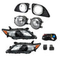 Solid Spare Headlights Black Fog Lights+Switch Kit For 10-11 Toyota Camry SE Left+Right Side
