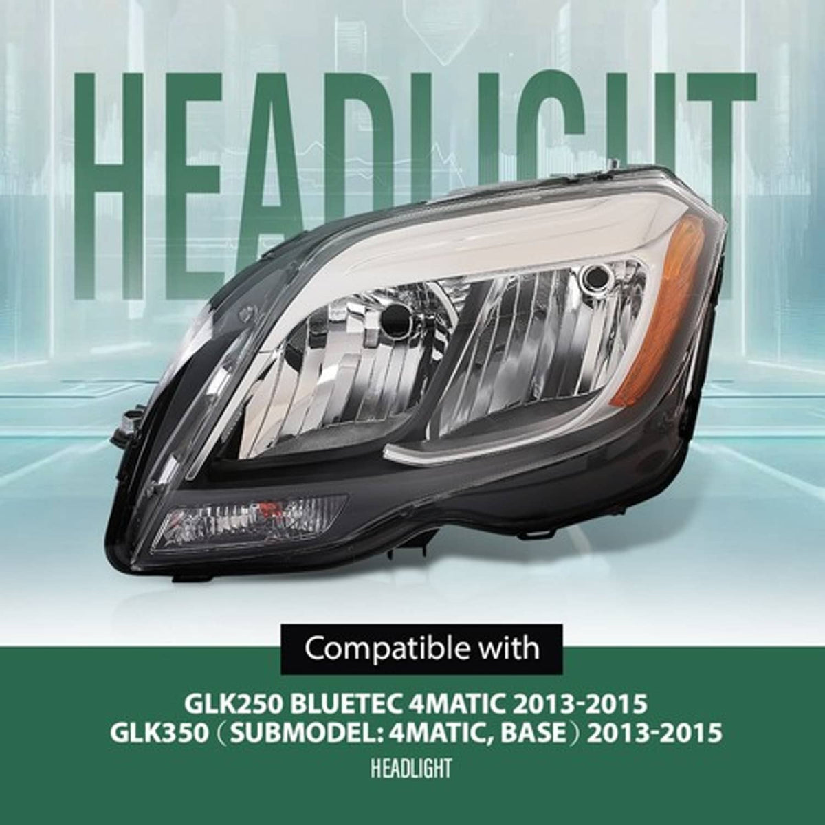 Solid Spare Halogen Headlight Left Side Fit For 2013 2014 2015 Mercedes Benz GLK250 GLK350