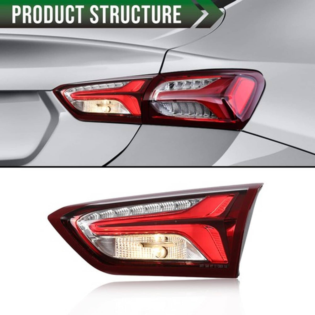 Solid Spare Fit For 2019-2021 Chevrolet Malibu XL Rear Inner Lamps Tail Light Right Side