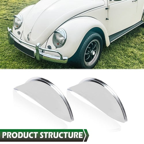 Solid Spare 1 Pair Headlight Headlamp Visors 7" Chrome Shields Trim Cover Caps LH+RH Side