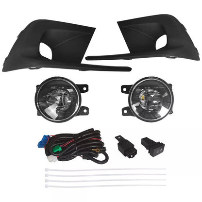 Solid Spare W/Molding Fog Lights Black Plastic Upper Lower Grill Set For Honda Civic 2022-23