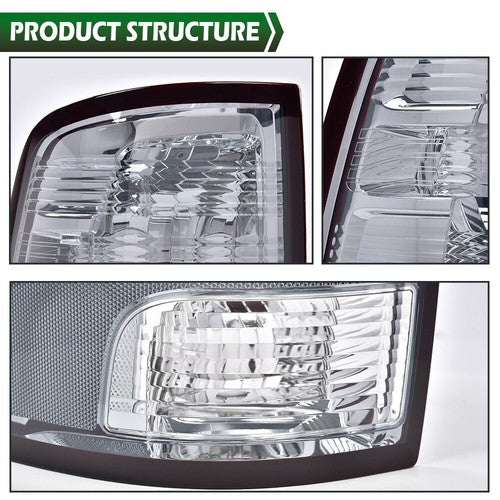 Solid Spare Fit For 09-18 Dodge Ram 1500/2010-2018 Ram 2500 3500 Tail Lights Brake Lamps