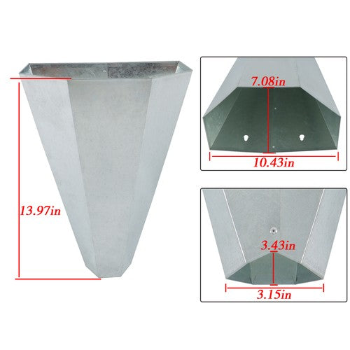Solid Spare 1 Pack Medium Size Chicken Cone Galvanized Steel Poultry Restraining Cone 8 lbs