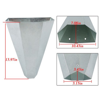 Solid Spare 1 Pack Medium Size Chicken Cone Galvanized Steel Poultry Restraining Cone 8 lbs