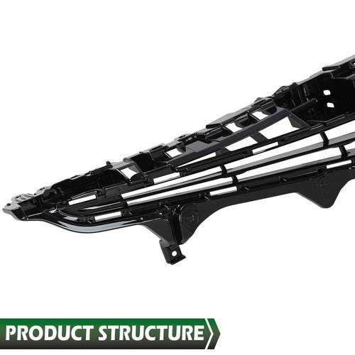 Solid Spare Fit For 2018 2019 2020 Toyota Camry SE XSE Front Bumper Upper Grille Grill Black