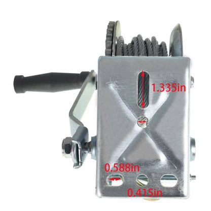 Solid Spare Manual Crank Winch & Boat Winch 1500 lbs With 5.0mm*10m Rope New Silvery