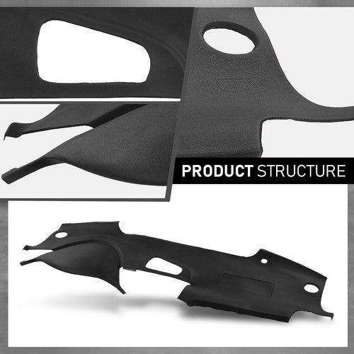 Solid Spare TPE Dash Cover Cap Dashboard Overlay Black Fit For 2004-2008 Acura TL