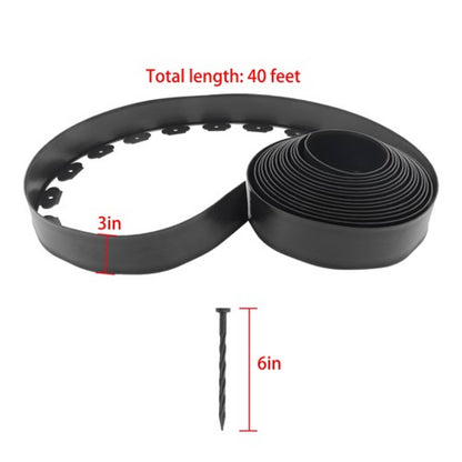 Solid Spare No Dig Lawn Border L-shaped Lawn Garden Edging Kit Plastic With Anchoring Spikes