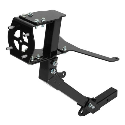 Solid Spare Black Steel Hitch Mounted Spare Tire Carrier For 2014-2025 Kawasaki Teryx4 800