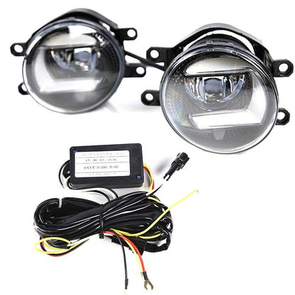 Double Color LED Fog Lights Lamps Fit Toyota Highlander Camry Corolla w/wiring