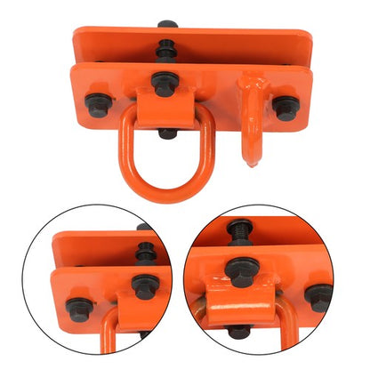 Solid Spare 3/8" Tractor Bucket Hooks with Tie Down Ring, Grade 70 Forged Steel 2 Pack Bolt