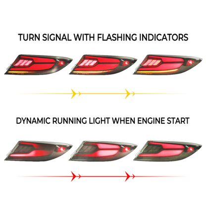 Pair Clear Lens LED Red Tail Lights For 2022-2024 Toyota GR86 Subaru BRZ ZN8 ZD8