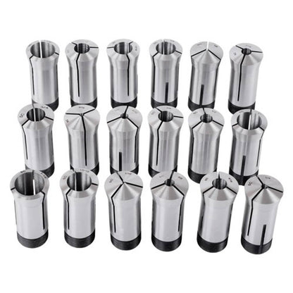 Solid Spare Precision 5C Collet Set .0006" TIR Certificate 18 Pcs 1/16~1-1/8" × 16ths