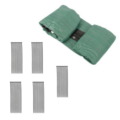 Solid Spare Garden Fence Privacy Screen Cover Mesh 4FTx50FT Dark Green with zip ties
