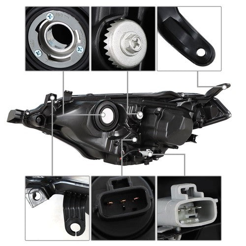 Solid Spare Headlight Headlamps Assembly Fit For Toyota Corolla 2014-2016 RH Side Clear Lens