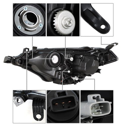Solid Spare Headlight Headlamps Assembly Fit For Toyota Corolla 2014-2016 RH Side Clear Lens