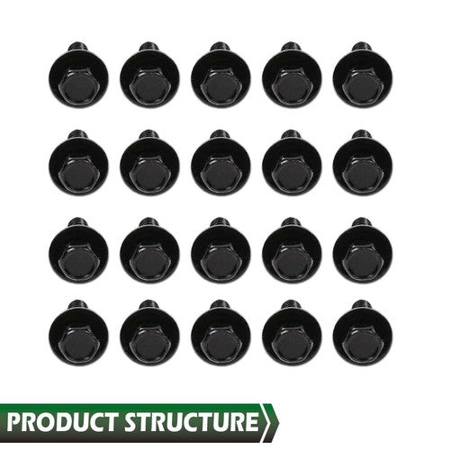 Solid Spare Fit For Honda Body Bolts- M6-1.0 x 20mm Long- 10mm Hex- 17mm Washer- 20pcs