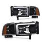 Solid Spare LED DRL Headlights Corner Lamps Black Fit For 94-02 Dodge Ram 1500 2500 3500
