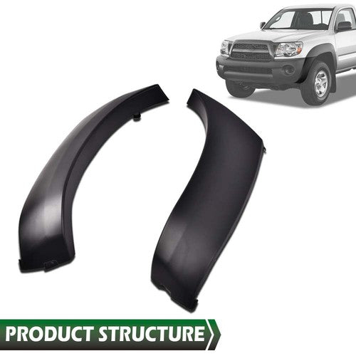 Solid Spare Front Bumper End Caps Set of 2 Fit For 2005-2011 Toyota Tacoma Black