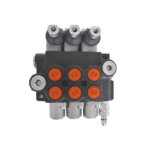 Solid Spare 13 GPM 3600 PSI SAE Ports 3 Spool Hydraulic Control Valve Double Acting New
