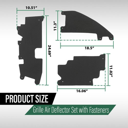 Solid Spare Fit For 09-14 Ford F-150 & Raptor Radiator Grille Air Deflector Set w/ Fasteners