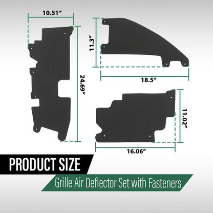 Solid Spare Fit For 09-14 Ford F-150 & Raptor Radiator Grille Air Deflector Set w/ Fasteners