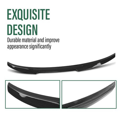 Solid Spare Fit For 19-24 BMW G20 330i G80 M3 Rear Trunk Spoiler Wing M3 Style Gloss Black