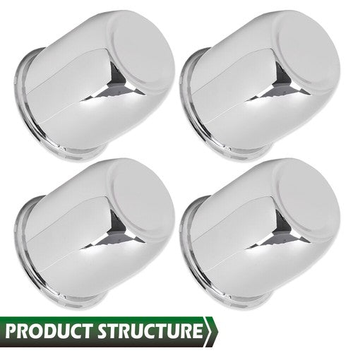 Solid Spare Fit For 3.18" Rims Center Bore Trailer Rim 4pcs Chrome Push Through Center Caps