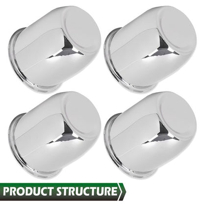 Solid Spare Fit For 3.18" Rims Center Bore Trailer Rim 4pcs Chrome Push Through Center Caps