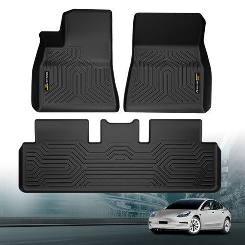 Solid Spare Fit For 2017-2023 Tesla Model 3 All Weather TPE Floor Mats Protection Liners