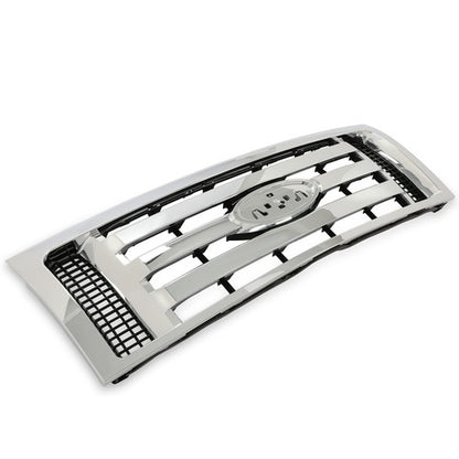 Solid Spare For 2009-2012 13 14 Ford F-150 F150 XLT Front Upper Bumper Grille Grill Chrome