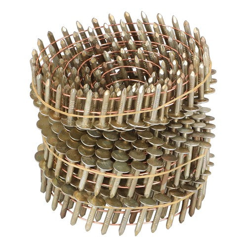 Solid Spare 7200Pcs 3/4" × 0.12" 15 Degree Galvanized Coil Roofing Nail 3/8" Head Diameter