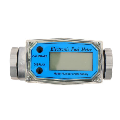 Solid Spare 1in 2.6-26 GPM Blue Electronic Turbine Flow Meter With 3/4' Adapter