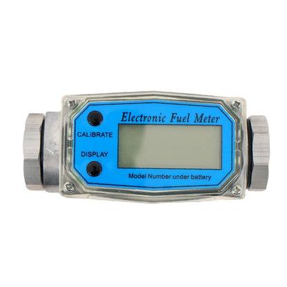 Solid Spare 1in 2.6-26 GPM Blue Electronic Turbine Flow Meter With 3/4' Adapter