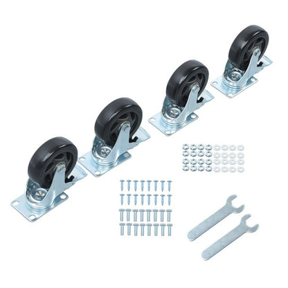 Solid Spare 4 Inch Caster Wheels, Heavy Duty Casters Set of 4, Swivel Casters with Brake 220