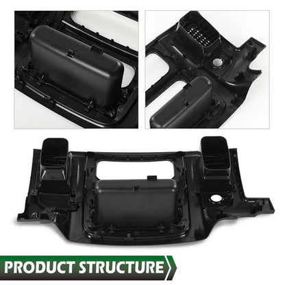 Solid Spare Fit For 02-05 Dodge Ram 1500 2500 Dash Radio Bezel Climate Trim Panel Vent Black