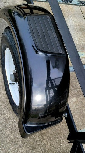 Solid Spare Set Of 2 Single Axle Trailer Fenders w/ Top Step For 13" Wheels Tires Skirt Boat