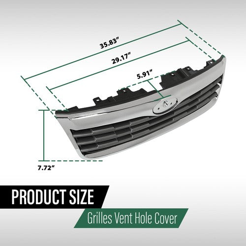 Solid Spare Fit For 2009-2010 Subaru Forester Front Upper Bumper Grille Grill Black Chrome