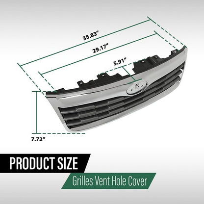 Solid Spare Fit For 2009-2010 Subaru Forester Front Upper Bumper Grille Grill Black Chrome