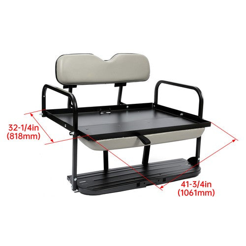 Solid Spare Folding Steel Frame Flip Rear Back Seat For EZGO Marathon Pre-1994 Golf Cart