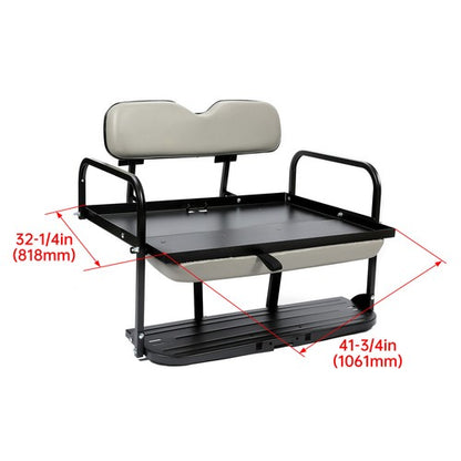 Solid Spare Folding Steel Frame Flip Rear Back Seat For EZGO Marathon Pre-1994 Golf Cart