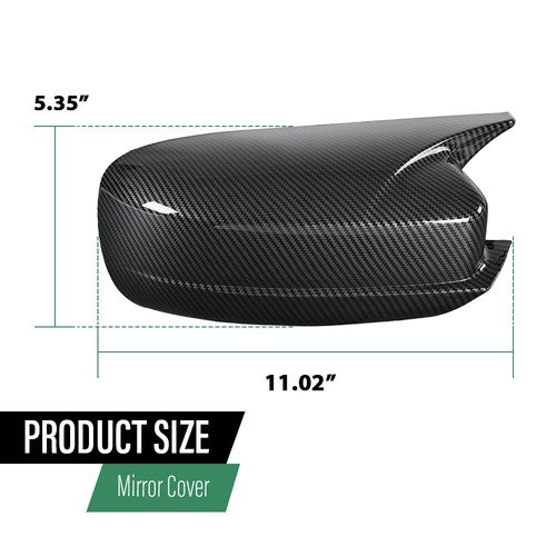 Solid Spare Carbon Look Side Door Rearview Mirror Cover Shell Trim For 10-23 Dodge Charger