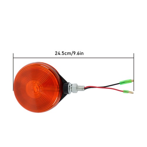 Solid Spare 12V Kubota Tractor Chrome Frame Amber Lens Warning Lamp Set Hazard Style