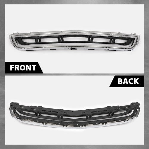Solid Spare Fit For 2013-2017 Cadillac XTS Front Bumper Lower Grille Grill w/ Chrome Trim