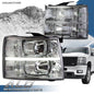 Solid Spare LED DRL Headlights Fit For 2007-2014 Chevy Silverado 1500 2500 3500 Chrome Clear