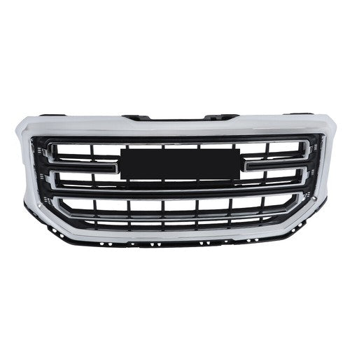 Solid Spare Front Bumper Upper Grille Chrome Plastic For GMC Sierra 1500 2016 2017 2018