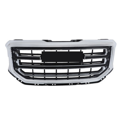 Solid Spare Front Bumper Upper Grille Chrome Plastic For GMC Sierra 1500 2016 2017 2018